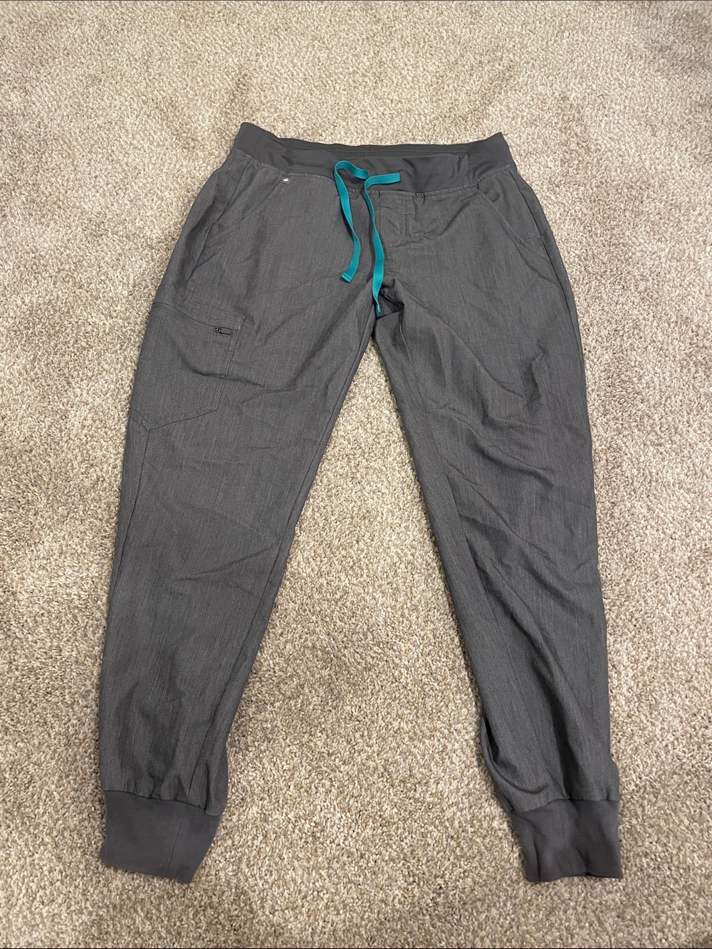 Figs Women’s Charcoal Joggers with Teal Drawcord